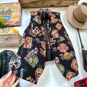 Western boho jacquard vibe vest w southwestern equestrian feel
